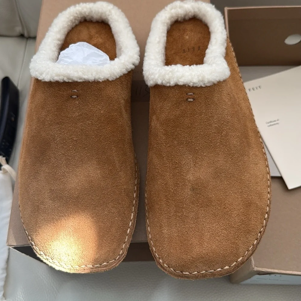 FEIT Slipper Suede Slipper Wool Slipper Shoes 44